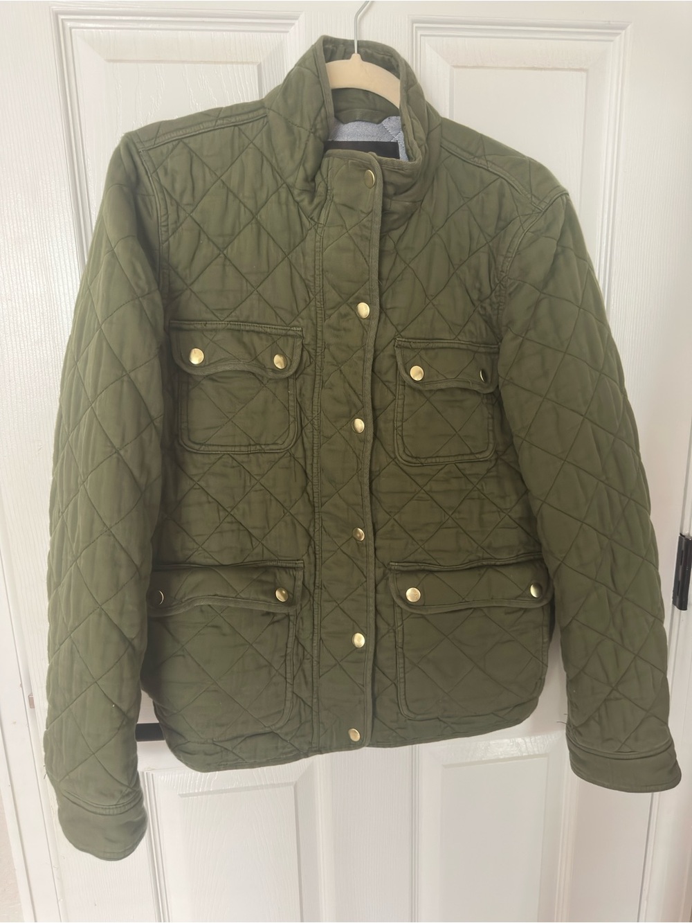J. Crew Quilted Utility Jacket - Olive Green - Size L - Picture 2 of 6